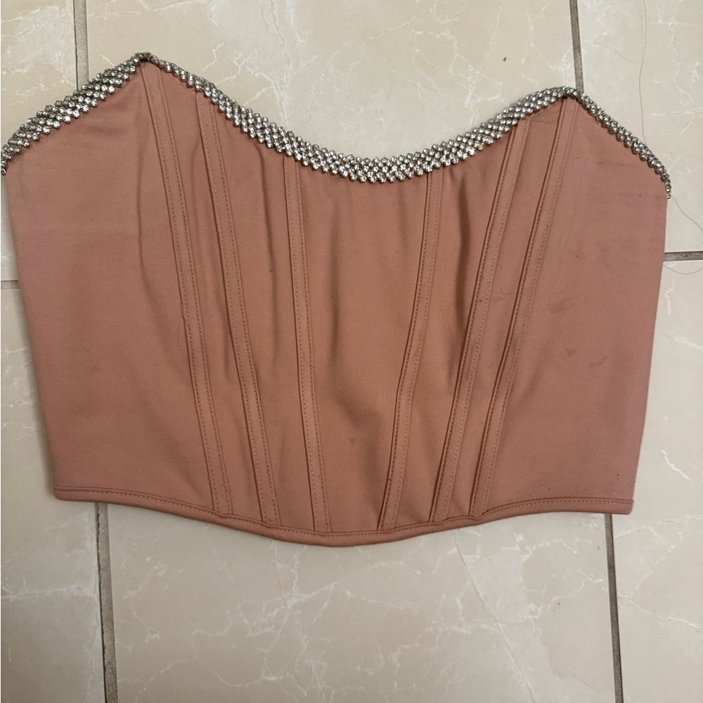 Beaded Trim Corset Top